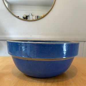 Vintage blue crock/ceramic mixing bowl